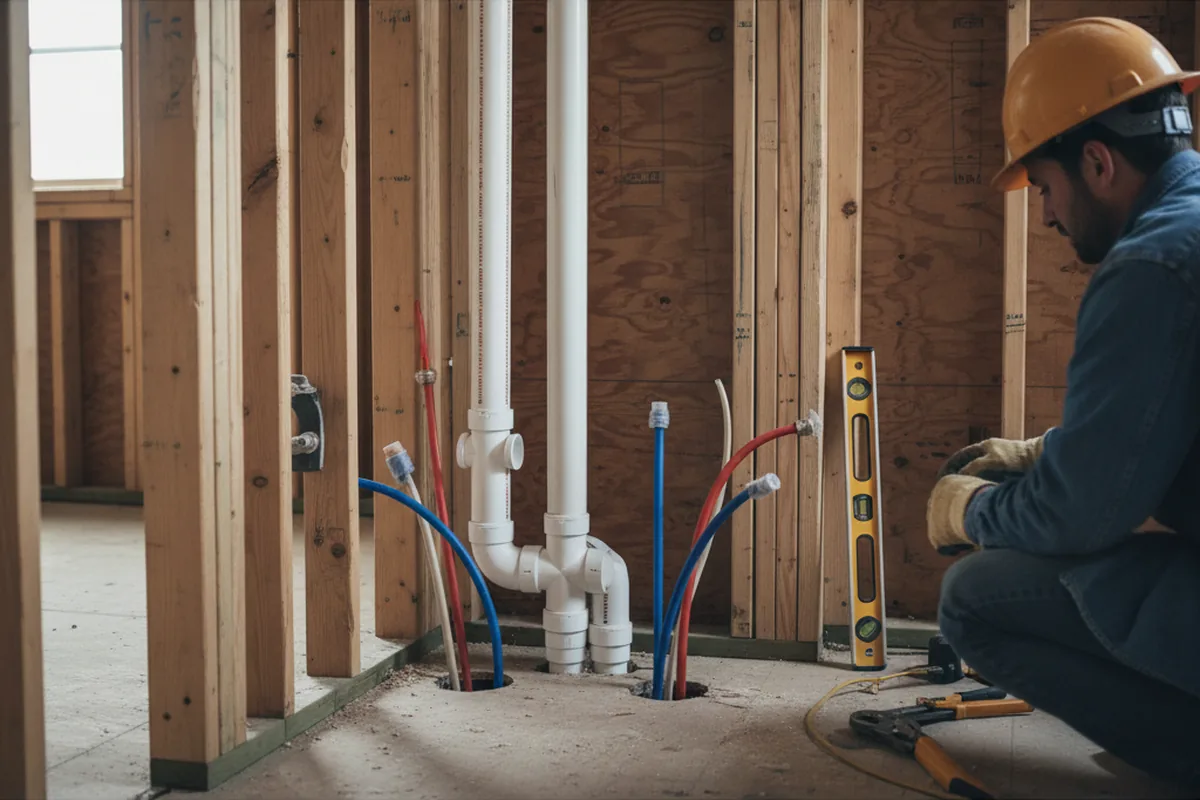 Drain and supply rough-in during Sump Pump Repair in Point Clear