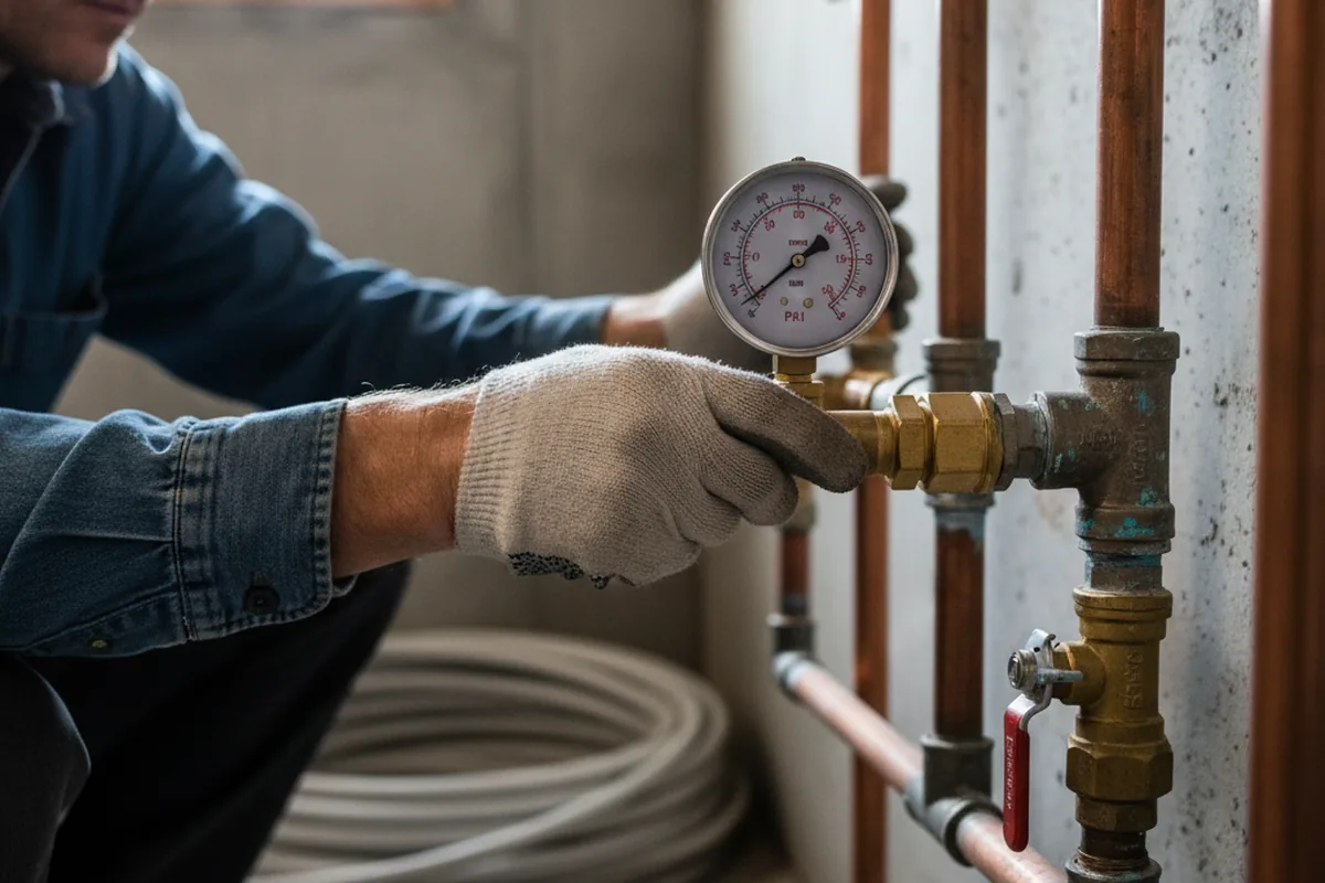 Pressure testing a repaired line during Water Line Repair in Point Clear